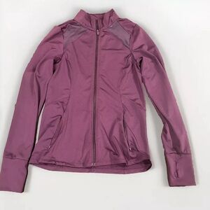 Forever 21 Purple Athletic Active Running Jacket Sz Medium Thumb Holes Full Zip